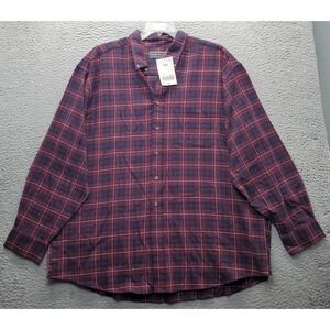 David Taylor Flannel Shirt Mens XXL Multi Plaid Long Sleeve Collared Button Down